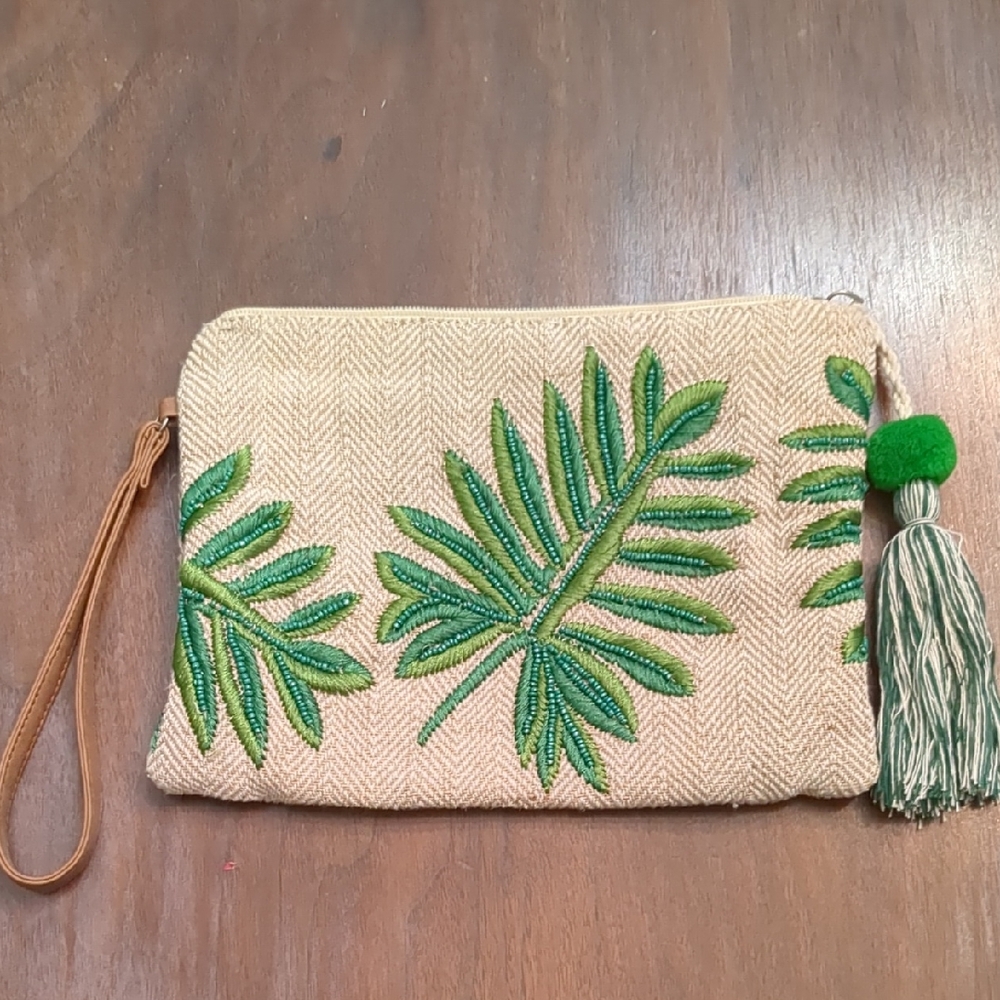 Tropical Palm Leaf Wristlet